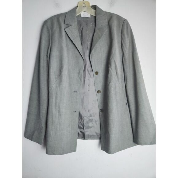 Akris Punto Grey Made in Italy 100% Wool 4 Button Blazer size EU 42 or US 10 - Picture 1 of 12